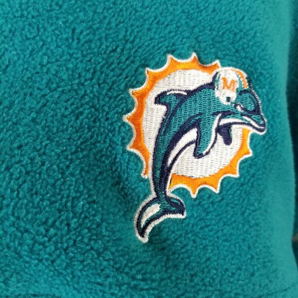 NFL G-III Miami Dolphins sweater men's 2XL XXL green fleece pull over deep pile - Picture 6 of 16